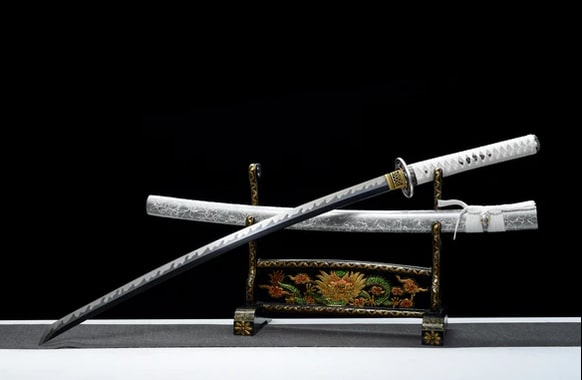 White Japanese Katana Forged