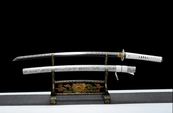 White Japanese Katana Forged